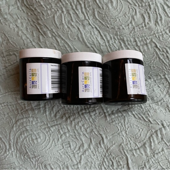 Aura Other - Aura Cacia Empty Amber Glass Jars 4 oz Set of Three